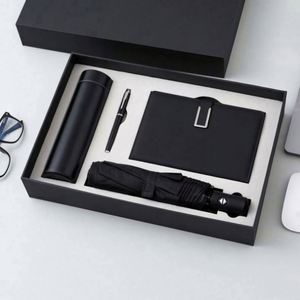 Set de Regalo Empresarial de Alta Gama, 4 Piezas, Taza Aislante Azul, Paraguas, Traje con Bordado de Logotipo Personalizado, Diseño de Trigo en Nailon y Metal - Product Image 5