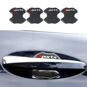 Factory Custom Logo 2PCS Carbon Fiber Car Door Handle Scratch Protector epoxy Stickers