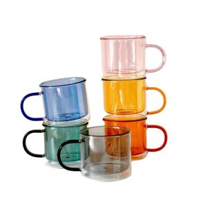 <span class=keywords><strong>Taza</strong></span> de Vidrio de Doble Pared de 250 ml, Colorida, para Café, con Asa, en Oferta - Product Image 2