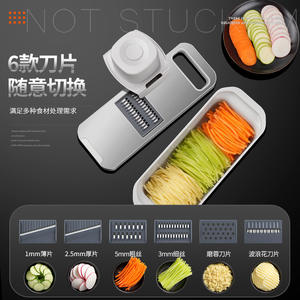 Cortador de Verduras Multifuncional de Acero Inoxidable 304 para Dropshipping en Shopify, con 6 Cuchillas y Protector de Manos para Cocina Doméstica - Product Image 5