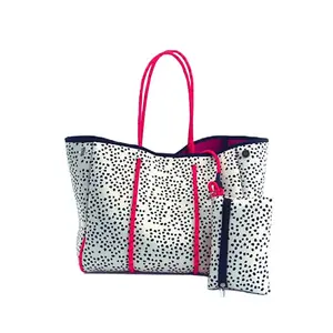 Large Tennis Tote Beach Weekend Bag Custom Product Diaper Shopping 2023 Perforated Neoprene Women Tote Bags With Zipper