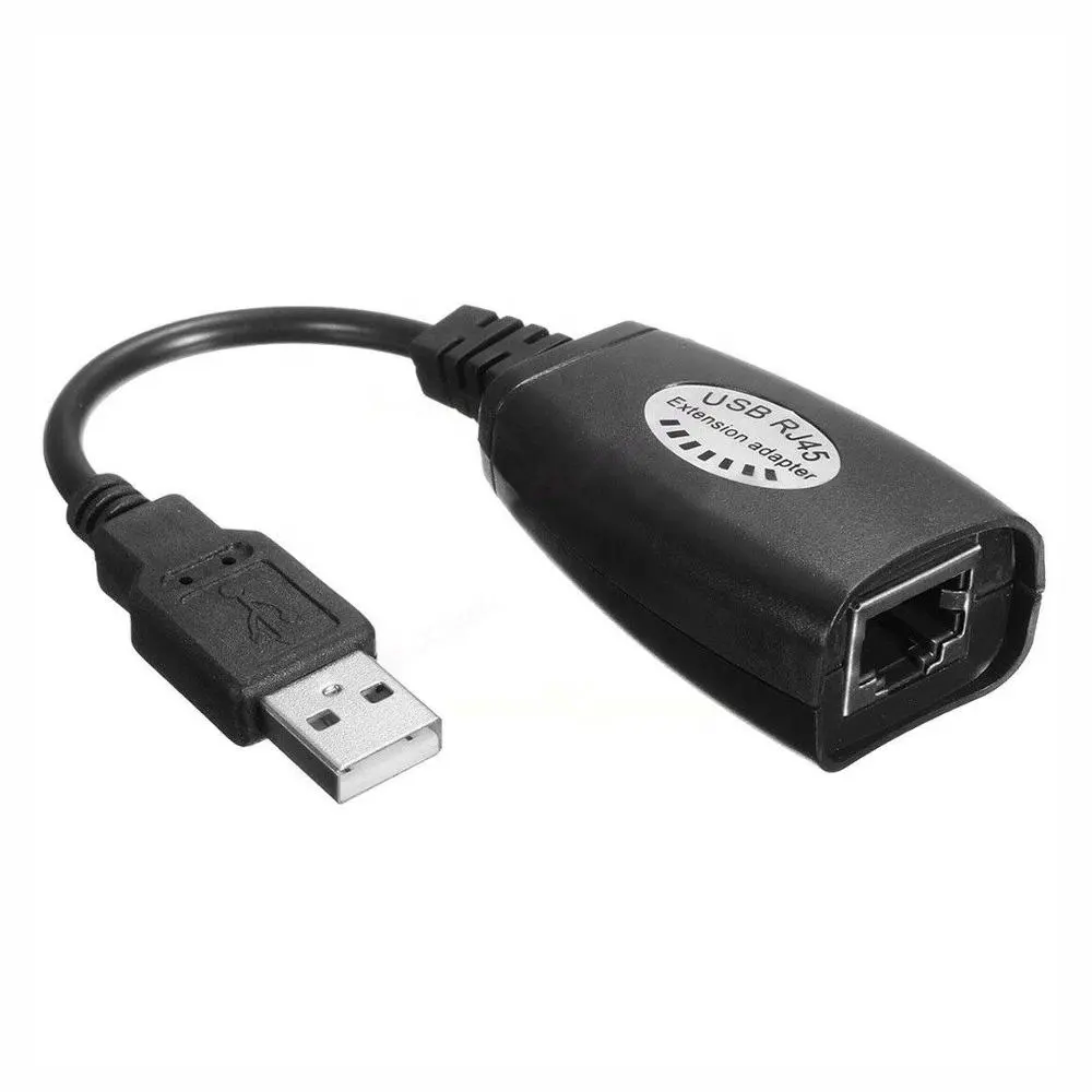 फैक्टरी मूल्य 2X USB विस्तार RJ45 Cat5e/6 ईथरनेट केबल लैन एडाप्टर भरनेवाला अपराधी से अधिक