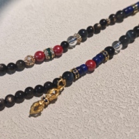 Colliers faits à la main en obsidienne, pierres précieuses naturelles, perles, pierres naturelles, Thangka, amulette bouddhiste, bijoux spirituels pour femmes