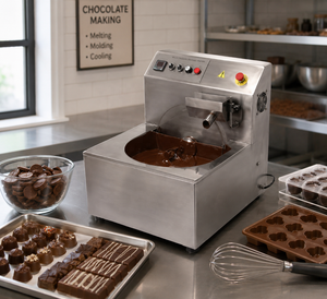 Macchina Commerciale per la Produzione di <span class=keywords><strong>Cioccolato</strong></span> Fuso da 12 kg, Facile da Usare, Temperatrice Continua - Product Image 1