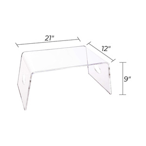 Cadre de plateau de lit en acrylique avec poignées support transparent pour ordinateur portable pour le bureau à domicile pour le <span class=keywords><strong>petit</strong></span> déjeuner manger lire écrire, table de plateau de lit de luxe - Product Image 2