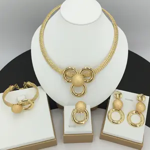 Satisfação de joias fhk13183 dubai, joias de luxo de alta qualidade com folha delicada para meninas e ouro 2022