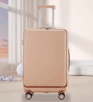 Nouvel arrivage : Ensemble de 3 valises à ouverture frontale en ABS+PC avec port de chargement USB et roues silencieuses pour voyage