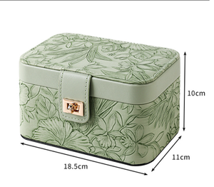 Boîte de <span class=keywords><strong>rangement</strong></span> pour bijoux imprimée de luxe léger, grande capacité, compartiments superposés, boîte à bijoux en velours perlé de haute qualité - Product Image 4