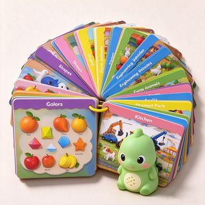 เครื่องอ่านบัตรคำศัพท์สำหรับเด็กก่อนวัยเรียน บัตรคำศัพท์เสียงพูด โฟนิคส์ การ์ตูนสัตว์ ของเล่นสำหรับเด็ก เสริมสร้างคำศัพท์และการฝึกฝน - Product Image 1
