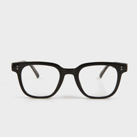 Gafas Retro Cuadradas con Dos Remaches, Montura Completa, Anti Luz Azul, Monturas Ópticas con Receta