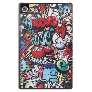 Funda de cuero PU con estampado magnético y soporte triple delgado para Lenovo <span class=keywords><strong>Tab</strong></span> <span class=keywords><strong>M10</strong></span> HD (2nd Gen) - Product Image 2