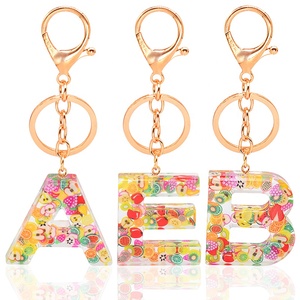 Wholesale Custom Made Keychain Logo Resin Letter Glitter Keychains <strong>2026</strong> <strong>New</strong> Arrival - Product Image 1
