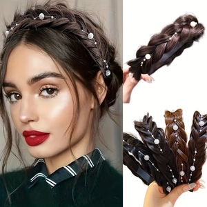 En gros une pièce Fishbone tresse bandeau élégant <span class=keywords><strong>perle</strong></span> Clip accessoire livraison directe commerce extérieur transfrontalier Yaki unique - Product Image 1
