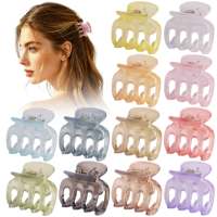 Pince à cheveux minimaliste de 4 cm, translucide effet gelée, pour queue de cheval mi-haute, accessoire discret et confortable en plastique pour fête