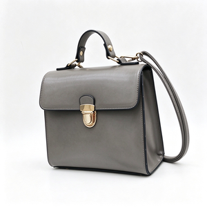 Mini <b>Women's</b> Vintage <b>Briefcase</b> Style Waterproof Foldable Zipper Closure Small Capacity Shoulder Crossbody Handbag - Product Image 4