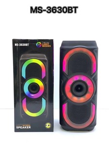 MS-3630BT Portable Boombox <b>Speaker</b> RGB LED <b>Wireless</b> Multimedia Audio System USB FM Karaoke for Home Party - Product Image 1