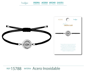 Collana con Ciondolo a Cuore di Gesù in Acciaio Inossidabile, Bracciali Cattolici con Vergine e Santi - Product Image 6