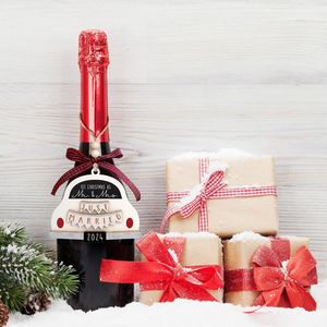 Ornement de Noël en bois pour voiture 2024, Décoration suspendue pour le premier Noël de Monsieur et Madame, Juste mariés - Product Image 2