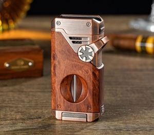 Quad Jet Torch Cigarette <b>Lighter</b> <b>Windproof</b> Metal Body Multifunctional High Power for Cigar Custom Logo Gift Wholesale Bulk - Product Image 5