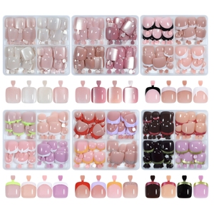 Lot de 96 faux ongles œil de chat mixtes, de luxe, courts, carrés, pour manucure - Product Image 6