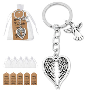 Chaveiro Vintage Anjo da Guarda com Asas em Formato de Coração para Mulheres e Homens, Acessório de Bolsa, Joia, Presente - Product Image 1