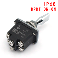 Interrupteur à bascule SPST DPST 15A 250VAC On-off/on-on/on-off-on 3 positions 6 broches, interrupteur momentané DPDT en bakélite, instruments IP68