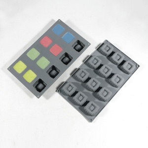 12-Compartment Cake <b>Baking</b> Mold with Knitted Texture Square Pattern, DIY Decoration and Shaping Mold - Product Image 1