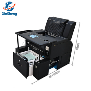 LED-Maniküre-Pediküre-Salonmöbel Elektrischer Spa-Rückenmassagestuhl mit Verstellbarer Rückenlehne und Whirlpool-Fußbad ohne Rohrleitungen - Product Image 4