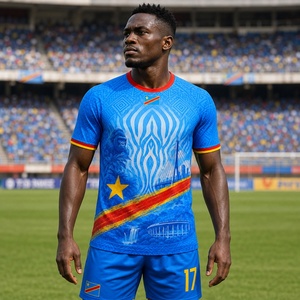 Maillot de football original domicile/extérieur de l'équipe nationale du Congo (RDC) Léopard 2026 pour homme - Product Image 1