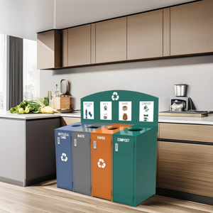 Thùng Rác Bên Trong Ngoài Trời Thùng Tái Chế Công Viên Kim Loại Thùng Rác Động Vật Khóa Chó Bằng Thép Không Gỉ Thùng Rác - Product Image 1