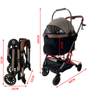 JXB 4-Rad Faltbarer Aluminium Tragbarer Komfortabler Leichter Haustier-Reisetrolley <span class=keywords><strong>Jogger</strong></span>-Kinderwagen mit Aufbewahrungskorb für - Product Image 2