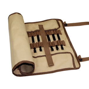 Canvas Camping Bag Oxford Tent Peg Storage Portable Folding Tool Organizer Light Khaki Outdoor Use - Product Image 4
