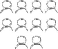 Collier de serrage à ressort double fil en acier inoxydable 304, métrique/pouce, réglable, argenté, étanche, pour conduite de carburant, logo personnalisé disponible