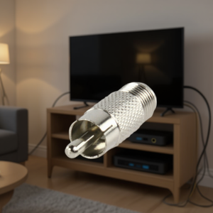 Adaptateur coaxial F RCA mâle vers F femelle, connecteur argenté pour extension de signal d'antenne de télévision par câble - Product Image 3