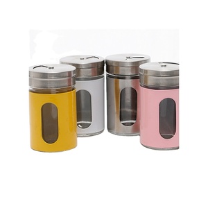 Cheap kitchen spicies bottles customization mumu condiment bottle shaker 8oz seasoning bottle glass food storage containers jar