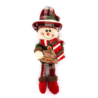 Ornements de Noël vintage à carreaux, gnome, renne, bonhomme de neige, double usage, à suspendre ou à poser sur table, pour la décoration de Noël à la maison, cadeau d'hiver