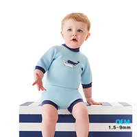 DIVESTAR Logo Kustom OEM Resleting Belakang Tahan Air Bernapas Ukuran Besar Unisex Bayi Balita Baju Selancar Bayi Pakaian Renang Wetsuit