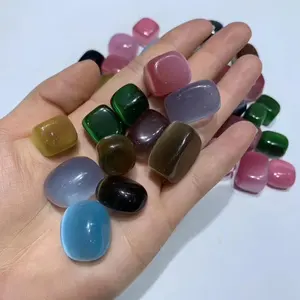 Wholesale 15-20mm natural Cat eye stone opals crystal tumbled stone for home decoration