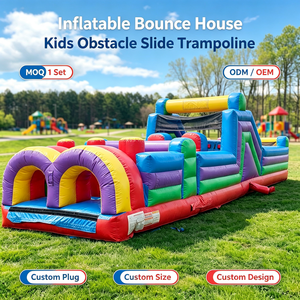 Tobogán Inflable Gigante con Obstáculos, Castillo Inflable, Parque de Diversiones Comercial al Aire Libre, Juego de Carreras - Product Image 1