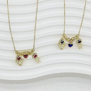 BD-D1373 <span class=keywords><strong>Mini</strong></span> Collana per Bambini e Bambine, Graziosa Collana con Zirconi Cubici per Ragazzi/Ragazze, Gioielli in Rame Placcato Oro, Vendita all'Ingrosso per Donne - Product Image 4