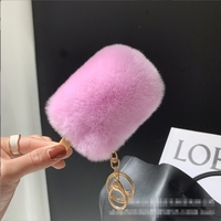 Pendentif mignon de sac de glace de lapin de Rex pendentif porte-clés de voiture Instagram en peluche rouge