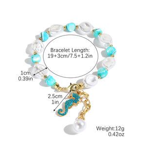 Bracelet de style bohème à bas prix avec perles et pendentif étoile de mer en coquillage blanc pour femme - Product Image 5