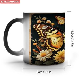 Custom Portrait Print Magic Mug 11oz Frosted Black <b>Ceramic</b> Heat Changing <b>Cup</b> - Product Image 1