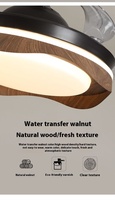 Ventilateur de plafond intelligent LED moderne en noyer de 42 pouces avec télécommande, 6 vitesses, éclairage LED dimmable économe en énergie, moteur CC, pour chambre à coucher