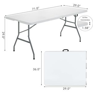 <span class=keywords><strong>Set</strong></span> da Pranzo per Esterni con Tavolo Rettangolare in Plastica HDPE da 2,4 m <span class=keywords><strong>e</strong></span> 10 Sedie Pieghevoli per Eventi - Product Image 1
