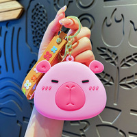 Porte-monnaie Capybara en silicone mignon de haute qualité, porte-clés PVC, breloque de sac, cadeau créatif pour couple Capybara, petit cadeau très prisé