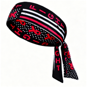 Fascia per capelli rosa all'ingrosso per la consapevolezza sulle malattie del seno, con nastro elastico galleggiante a tema, per eventi sportivi e beneficenza da donna - Product Image 3