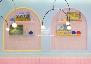 Muebles de Decoración para Tiendas de Confitería Rosas, Muebles de Exhibición Personalizados para Yogurterías, Diseño Interior a Medida para Heladerías - Product Image 5