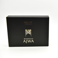 Embalaje de ropa y ropa interior de oro negro mate de lujo personalizado Caja de papel rígida de dos piezas Base y tapa Caja de regalo de hombro de papel