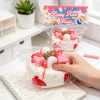 Jouet Squishy Promotionnel Personnalisé avec Logo, Gâteau Cerise, Anti-Stress à Remontée Lente, Jouet Fidget en TPR, Vente en Gros OEM Usine